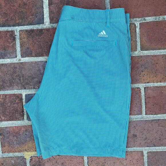 adidas Other - Adidas Ultimate 365 Gingham Woven Sport Green Grey Men's Golf Shorts sz 38